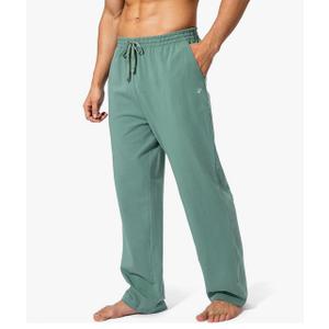Pudolla Men's Cotton Yoga Sweatpants Athletic Lounge Pants Open Bottom Casual Jersey Pants for Men with Pockets. XL