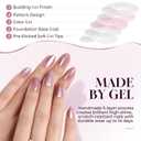 UNA GELLA Cat Eye Press On Nails: Almond Soft Gel Press Ons Short Kit with Nail Tips Glue on Nails, 16 Sizes - 32 Reusable Chrome Fake Nails Kit, Pink Rose