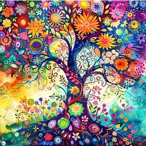 5D Diamond Painting Kits for Adults, Colorful Tree of Life Diamond Art Kits for Adults Beginner, DIY Full Drill Gem Art Paint by Diamonds Dots Crafts Kits for Home Decor 13.7x13.7Inch