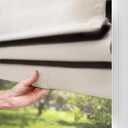 CHICOLOGY Cordless Roman Shade for Windows & French Doors, Ridgewood Cream, Privacy + Light Filtering Linen Look Fabric w/White Liner, True to Size, Inside/Outside Mount, 34" W x 72" H
