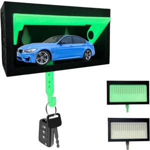 Car Garage Key Holder, for Hot Wheels or Matchbox Cars, Weighted ensures to Closure, Glow-in-The-Dark Key Hook & Garage 3D Printed