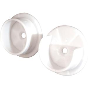 Prime-Line N 6568 Closet Pole Sockets, 1-3/8 In., Plastic, White (1 Set)