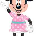 Anagram 34331 Minnie Airwalkers - Pink Dress Foil Mylar Party Balloon, 54", Multicolor, Pack of 1,10116417