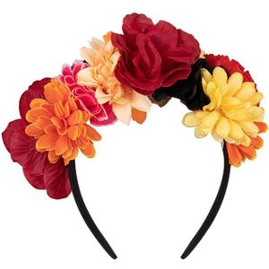 Mexican Flower Headband Day of The Dead Women Halloween Party Dress Up Props Stage Performance Headwear Accessories