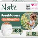 Naty FreeMovers Pull Up Training Pants for Sensitive Skin | Hypoallergenic Potty Training Underwear | Absorbent & Leak-Proof for Toddler | Soft, Unscented| Size 5, 3T-4T (2640 lbs), 80 Count