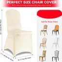 LIUJIAYI 100 Pcs Ivory Stretch Chair Covers - Premium Polyester Spandex Slipcovers for Wedding, Party, Banquet, Dining & Event Chairs