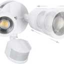 LEONLITE 25W LED Security Light Outdoor Motion Sensor 5000K White | 30°-80° Beam Angle Adjustable Motion Flood Lights for Outside, Dual-Head Security Light, Wet Location, ETL Listed, Daylight