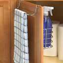 Spectrum Duo Over Cabinet Towel Holder and Cabinet Basket Medium for Kitchen Towel Under Sink Storage, Durable Steel Over the Cabinet Door Towel Bar Organizer with No Drill Installation, Chrome