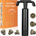 Wine Saver Vacuum Pump with Patented Seal Indicator,6 Vacuum Wine Stopper  Easy Release Tabs,Date Markers, Reusable Wine Stoppers Preserver to Keep Wine Fresh Longer, Ideal Gift for Wine Lovers