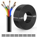NAOEVO 16 Gauge Wire 6 Conductor Electrical Wire, 16 AWG Stranded PVC Cord, 12V Low Voltage/Tinned Copper/Flexible Cable for Automotive Wiring, Lamp Cord, Marine Cable (50FT) (6C-16AWG)