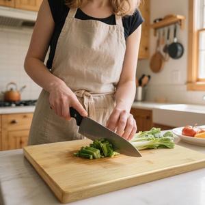 Bamboo Cutting Board for Kitchen - Wood Chopping & Charcuterie Board | Made with Moso Bamboo - Double Sided Pre Oiled