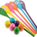 Mr. Pen- Egg Spoon Race Game Sets, 6 Sets, Wooden Balance Relay Games for Kids, Carnival, Birthday Party Games, Outdoor Easter Spring Group Game Field Day, Party Favors