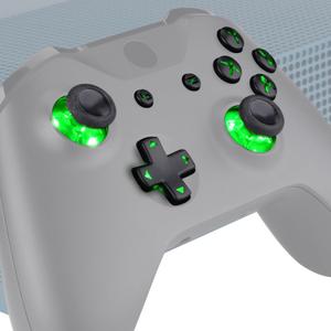 eXtremeRate Multi-Colors Luminated D-pad Thumbsticks Start Back ABXY Buttons (DTF) LED Kit for Xbox One Standard, Xbox One S X Controller with Black Classical Symbols Buttons - Controller NOT Included