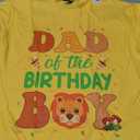 Dad Of The Birthday Boy Lion Family Party Decorations T-Shirt (Large,Yellow)