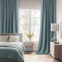 MIULEE Greyish Blue Back Tab Blackout Curtain 96 Inch Long 2 Panels Set for Bedroom, Rod Pocket/Pinch Pleat Thermal Insulated Living Room Darkening Pleated Light Blocking Floor to Ceiling Drape