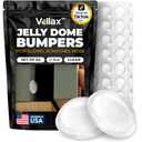 Pack of 5, Vellax Cabinet Door Bumpers 64 Pcs - Clear Self Adhesive Pads, Cabinet Stoppers, Rubber Bumpers for Drawers, Cupboards, Cutting Boards, Glass Tops, Picture Frames, Kitchen Furniture (Hemispherical)