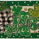 Artoid Mode Shamrock Polka Dot St. Patrick's Day Doormat, Home Decor Low-Profile Switch Rug Door Mat Floor Mat for Indoor Outdoor 17x29 Inch