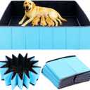 Whelping Box for Dogs 43x43x12 Inch Foldable Portable Large Dog Fence Multi-Functional Puppy Playpen Durable Whelping Supplies for Large Breed Dogs Enclosure for Birthing Activity