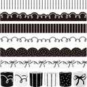 236 Feet Back to School Bulletin Board Borders Set, Black and White Scalloped Classroom Decorations, Bow and Polka Dots Rolled Border Trims for School Teacher Supplies, Classroom Wall Decals