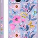 for iPhone 14 Plus Case Flower Creativity Pattern Design Soft Silicone Slim Shockproof Phone Cover for iPhone 14 Plus, 6.7 inch-Flower Purple