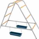 Chicken Perch & Roosting Ladder with 2 Feeders, Metal Chicken Coop Playground