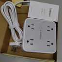 TESSAN Surge Protector Power Strip, 5 Ft Flat Plug Extension Cord with 3 USB (1 USB C) 8 Outlets, 1250W, 900J Protection, 3 Sided Outlet Extender with Power Switch for Office, Dorm Room Essentials (Grey)