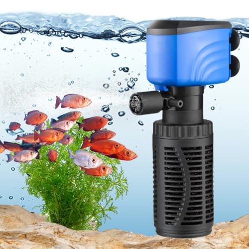 Leekimid Aquarium Filter 3 Stages, 15W Fish Filter, Submersible Power Filter for 20-75 Gallon Fish Tank, 200 GPH Water Pump Canister Filter for Pond Saltwater Freshwater