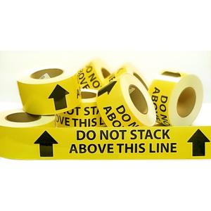 DO NOT STACK ABOVE. NADCO Vinyl Adhesive Tape - Aisle Marking 3x200ft, Black Text on Yellow, 4mil Thick, Acrylic Permanent, W-2 Arrows, -40 to 176 deg F, Industrial Use, 3 Inches Wide x 200 Feet