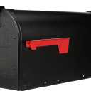 Architectural Mailboxes Admiral Rust-Proof Aluminum Metal Post Mounted Mail Box for Outside, Black, Large Curbside Mailbox, USPS Approved for Residential Delivery