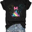 onivison Magical Shirt for Women Magic Kingdom Castle Tshirt Women Casual Vacation Holiday Short Sleeve Tee Top, M