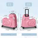 Kids Ride-on Luggage with Spinner Wheels Suitcase, Kid's Ride-On Suitcase Help Your Child Relax, Carry On Trolley Luggage with Password Lock (Pink, 22 inches)
