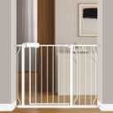 Fairy Baby 38.5-43.5 Inch Wide Baby Gate for Doorways Stairs, Hallway Walk Through Child Gates with Pressure Mounted Extension, Indoor Safety Child Gates for Kids or Pets
