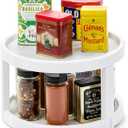 madesmart 10" Two-Level Turntable, Tiered Spinning Organizer for Spices, Lazy Susan Organizer, Condiments & Pantry Items, Non-Slip Lining, Easy to Clean, White
