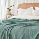 EMME Cotton Throw Blanket for Couch Soft Muslin Blankets 50"x60" Lightweight Breathable Blanket All Season Gauze Blanket, Teal