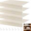 Wire Rack Covers for Pantry Shelf Covers for Wire Shelving Liners Removable 4 Pack with Holders for Closet Pantry Kitchen Bathroom Office Store, 24 x 12 Inch, Beige Oak Color