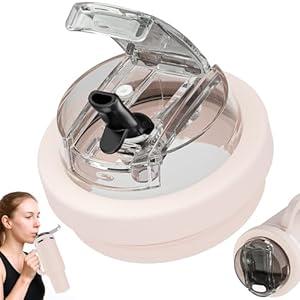 Tnvee 40 Oz Tumbler Flip Straw Lid for Stanley Tumbler- Silicone Cup Lid Replacement with Dustproof Cover Leak Proof for 40 OZ Stanley Cup Accessories