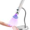 Mini UV Lamp for Gel Nails- Rechargeable Handheld Nail U V Led Curing Light with Stand- Flash Cure Fast Dry UV Lamp with Auto Sensor for Home Manicure and Salon (White)