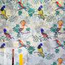 COUNTEWOL Colorful Bird and Floral Window Privacy Film Stained Glass Window Film Rainbow Window clings Non-Adhesive Reusable Decorative for Room (Colorful Birds, 35.4 x78.7 in)
