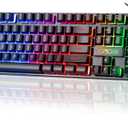 CHONCHOW Wired Gaming Keyboard, 104 Keys Full Size, with Anti-Ghosting and Multimedia Keys, LED Backlit Light Up Keyboard for PC Mac Laptop Desktop, Gaming or Office