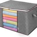 Non-Woven Clothes Storage Bag 90L - Large Capacity Dustproof Organizer with Clear Window for Seasonal Wardrobe