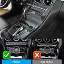 Center Console Gear Shift Panel Frame Cover Trim, Carbon Fiber Pattern Style, Interior Decoration Accessories for Mercedes Benz C GLC Class W205 2015-2018 (W205 with Clock)