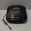 George Foreman 4-Serving Removable Plate Electric Grill and Panini Press, George Tough Non-Stick Coating, Drip Tray Catches Grease, Black