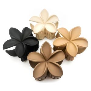 Flower Hair Clips for Women and Girls Thick to Thin Hair Large Cute Claw Clips Decorative Plumeria Hair Accessories Nonslip Aesthetic Glossy Netural