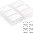 White Plastic Key Tags with Labels, Coideal 30 Pcs Tough Key Chain Tag ID Identifiers with Clear Label Window & Strong Split Ring