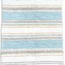 Chardin home Maui Bath Mat, 21 x 34 Inches | Non Slip Bathroom Rug, Machine Washable, Plush, Highly Absorbent | Costal Blue-Beige-White