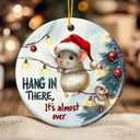 Mouse Christmas Ornaments 2025, Double Side Ceramic Ornament for Christmas Decorations, Cute Mouse Gifts for Animal Lovers, Friends, Family, Rat Animal Ornaments for Holiday Hanging Decor