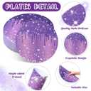 Dispowreath 120 Pieces Purple Placemats 13 Inch Glitter Diamonds Round Disposable Table Mats Decorative Paper Mats for Dining Wedding Birthday Purple Glitter Banquet Party