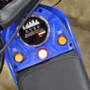 ELEMARA Electric Dirt Bike, 24V Ride on Toys for Big Kids, 350W Kids Motorcycle with Music & Bluetooth, 15.5 mph & 150lb Max, Twist-Grip Throttle & Hand-Operated Rear Brake, 12" Air-Filled Tires-Blue, Large