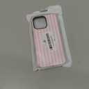 Magnetic for iPhone 16 Pro Max Case Cute Stripes Phone Case, Shockproof Slim TPU and Hard PC Protective Phone Cover Compatible with MagSafe Designed for Women Girls, Pink and White