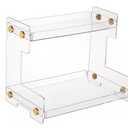 Bathroom Counter Organizer 2-Tier Acrylic Vanity Countertop Perfume Cabinet Makeup Storage Modern Holder Transparent